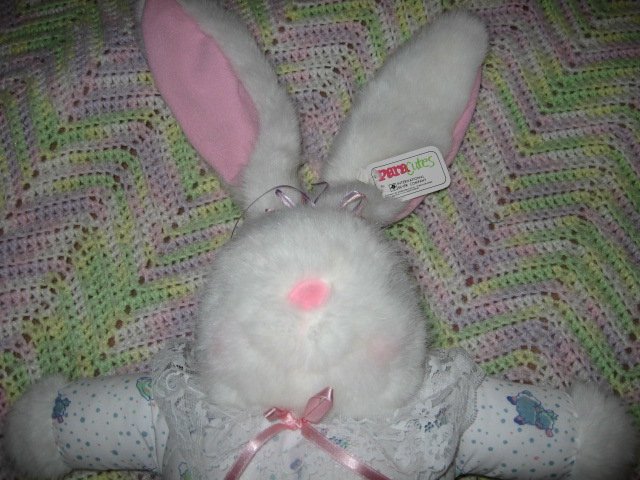 Image 2 of Easter Bunny for little girl with cute Bunny Booties with faces