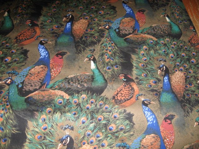 Image 2 of Peacock plumage overall cotton fabric yardage