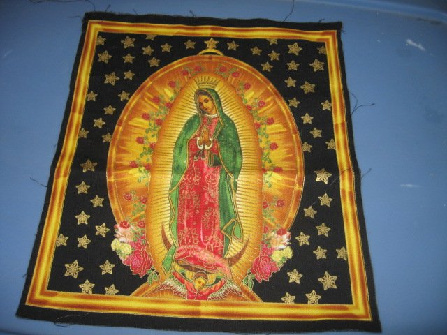 Religious Madonna praying set of three pillow panels 
