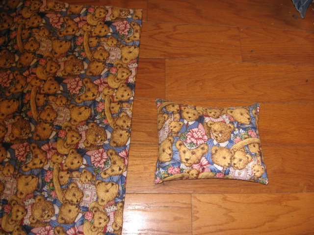 Image 0 of Teddy bear Collage Double sided quilt with matching pillow