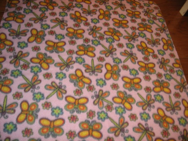  butterfly dragonfly fleece fabric
