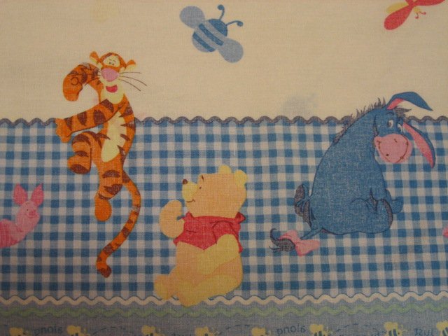 Image 1 of Disney Winnie the Pooh Tigger Piglet Eeyore Border Print fabric by the yard 