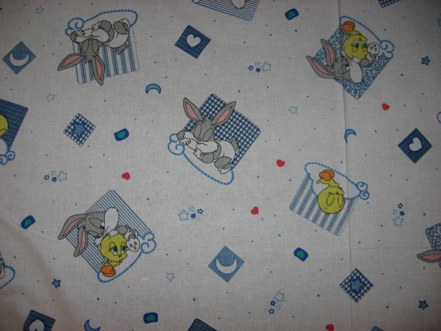 Image 0 of Looney Tunes Baby Bugs Tweety 100% cotton fabric by the 1/2 yard rare