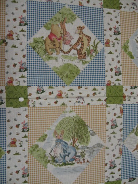 Winnie the Pooh Tigger piglet Eeyore Windy Day Crib Quilt Fabric Panel to sew