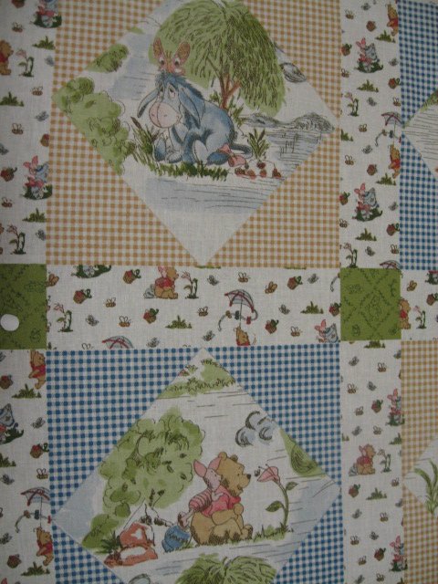 Image 2 of Winnie the Pooh Tigger piglet Eeyore Windy Day Crib Quilt Fabric Panel to sew
