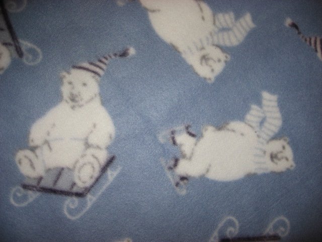 Image 1 of Polar Bear Child bed size fleece blanket throw
