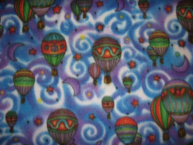 Image 0 of Hot air balloons stars super soft fleece blanket  