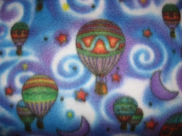 Image 1 of Hot air balloons stars super soft fleece blanket  