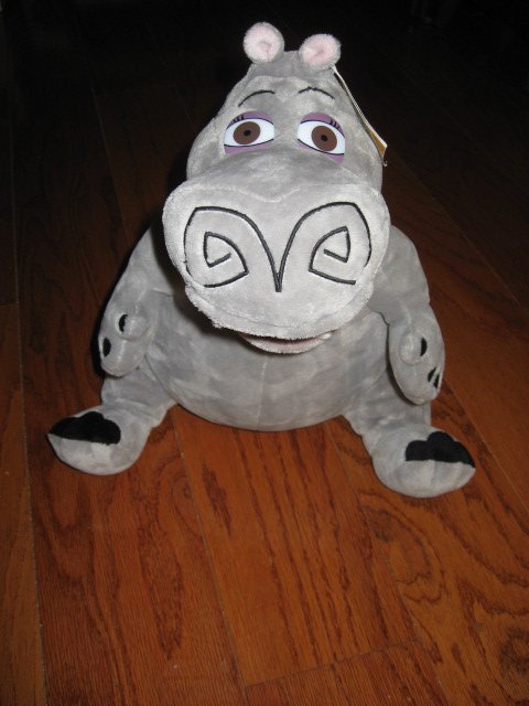 Image 0 of Madagascar Movie Gloria Hippo Gray velour  stuffed Animal