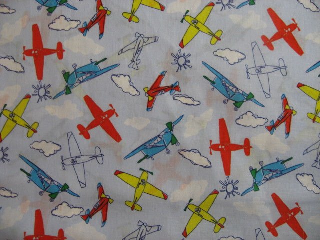 Airplane  fabric sewing cotton By The Yard /