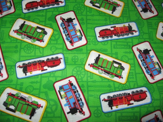 Image 0 of Thomas the tank train engine Green sewing cotton Fabric by the Yard