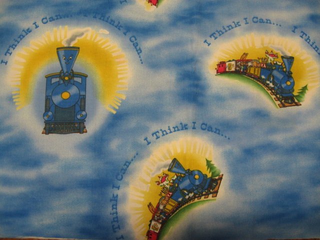 Train Little Engine that Could New Overall Print cotton Fabric 