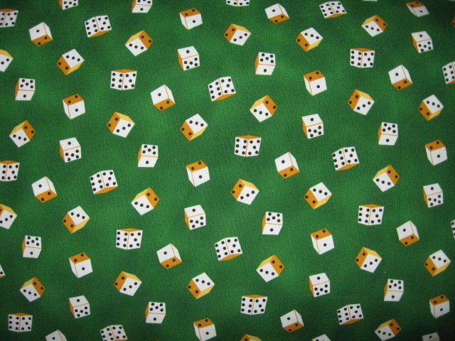 Dice Fabric Robert Kaufman 3/8 Craps, table covers,make dice bags