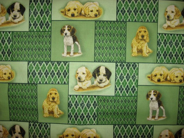 Image 0 of Dogs Beagle Cocker cotton Fabric by the yard 