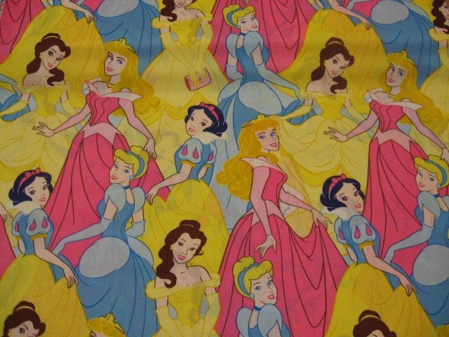 Princesses Cinderella Snow White Belle Aurora cotton Fabric Last yard