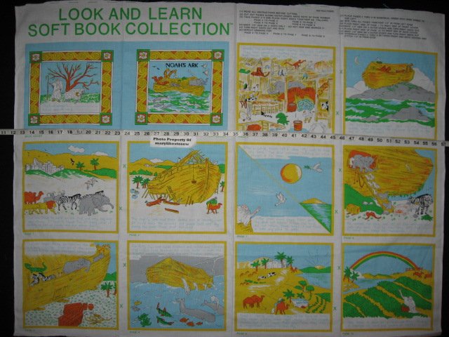 Image 0 of Noah's Ark Religious Bible Story Fabric baby soft book new to sew