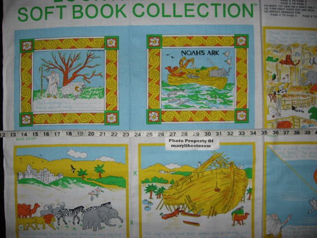 Image 1 of Noah's Ark Religious Bible Story Fabric baby soft book new to sew