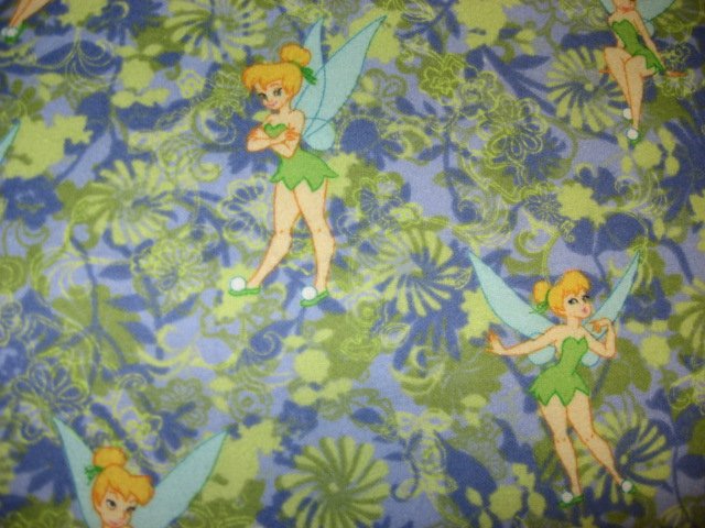 Disney Tinkerbell Fairy Toddler Daycare lilac and green Flannel Baby Blanket 