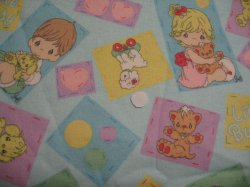 Thumbnail of Flannel Baby Receiving Blanket Precious Moments Boy Girl Bunny Dog Lamb toddler 