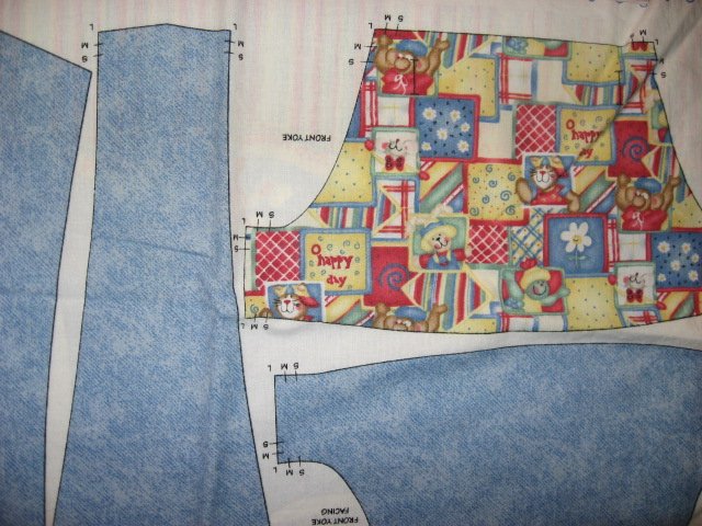 Image 1 of Daisy Kingdom Boy Toddler Short-Alls Fabric Panel to sew