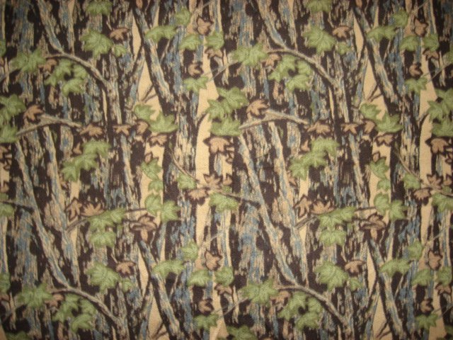 Camo Camouflage woods and trees on an Anti pill Fleece blanket throw /