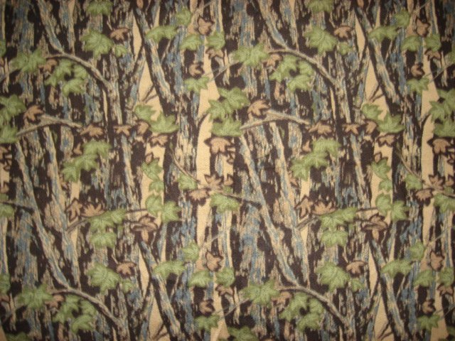 Image 0 of Camo Camouflage woods and trees on an Anti pill Fleece blanket throw /