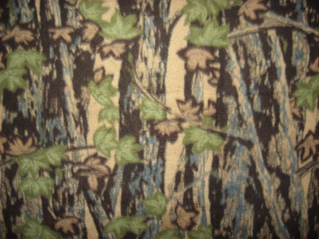 Image 1 of Camo Camouflage woods and trees on an Anti pill Fleece blanket throw /