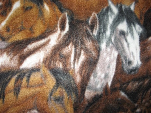 Image 1 of Packed Horses brown and dapple gray Anti-pill Fleece blanket throw