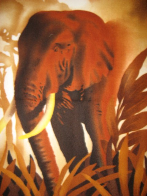 Elephant African jungle Anti-pill fleece blanket 