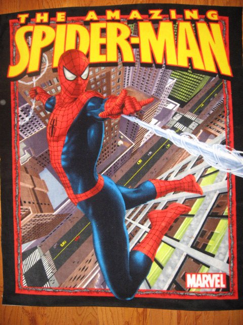 Image 0 of Spiderman comic book hero web city Fleece blanket