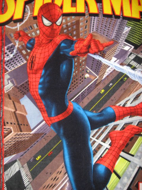 Image 1 of Spiderman comic book hero web city Fleece blanket