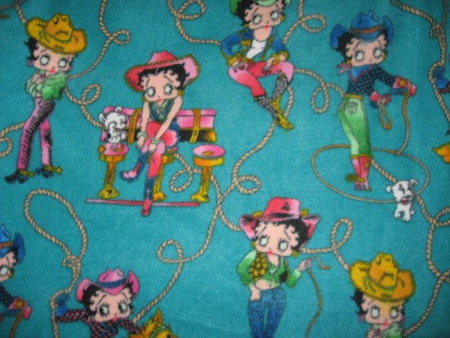 Betty Boop cowgirl fleece blanket handmade with licensed fleece