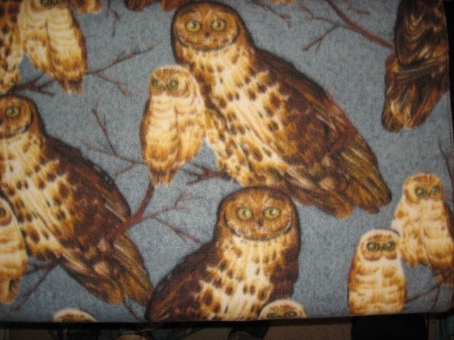 Owls on rare gray Fleece Blanket 45 X 59