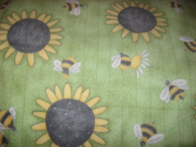 Image 0 of Sunflowers and bees Fleece Blanket
