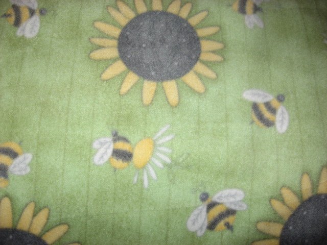 Image 1 of Sunflowers and bees Fleece Blanket