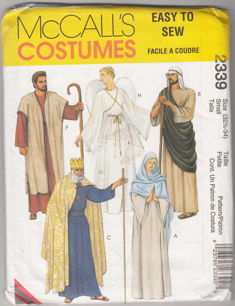 McCall's 2339 Small Adult Pattern Costume Jesus Mary Joseph King for school play
