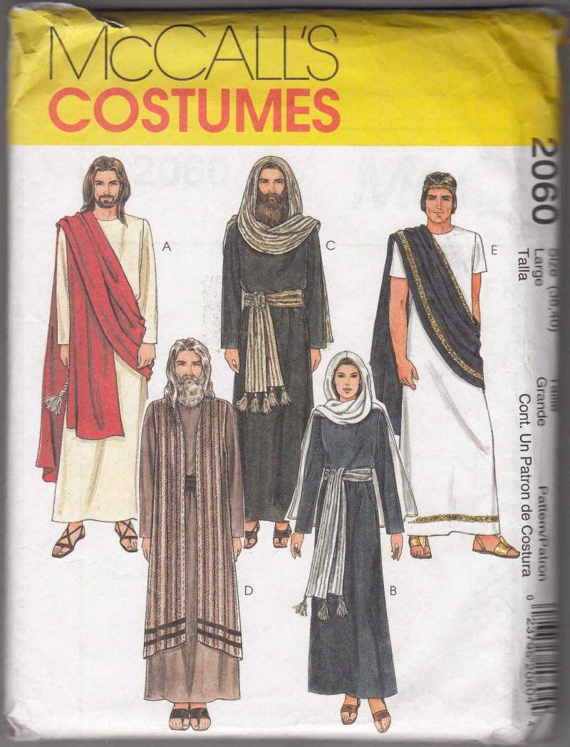 McCall's sewing Pattern Adult Costume Jesus Mary Apostles Passion School Play