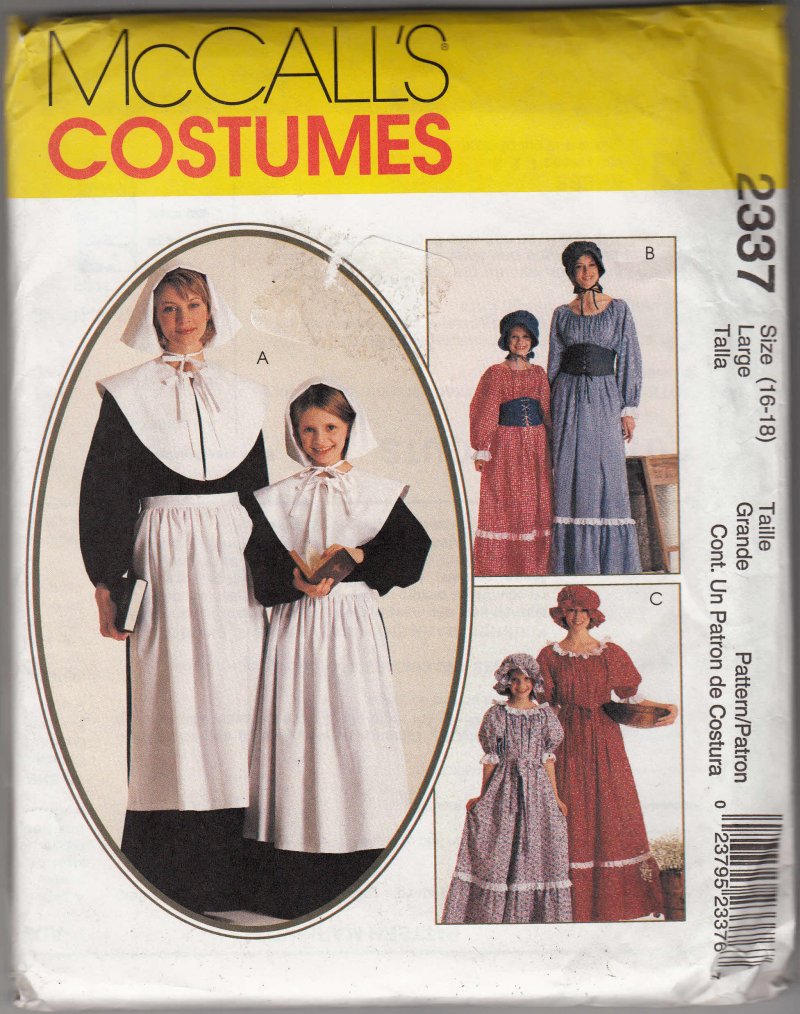 McCall's sewing pattern Misses and girls Amish Country Costume Play Halloween 