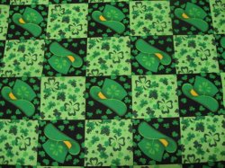 Thumbnail of Saint Patrick's Day Hats Clover Shamrocks sewing cotton Fabric by the yard 