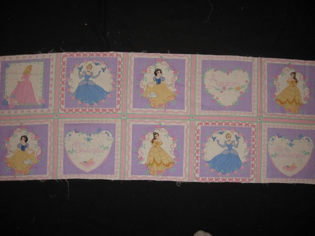Disney Princesses with Roses Fabric pillow panels set of ten small  