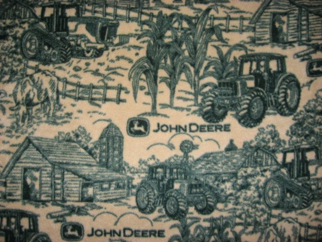 John Deere Tractor  Logo Farm Toile  Anti pill Fleece Blanket /