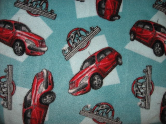 Licensed PT Cruiser Red Car Automobile Logo Bluegreen handmade Fleece blanket