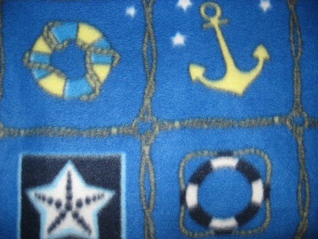 Image 3 of Lifebuoy Sailboat Lighthouse Anchor Seashell Starfish Fleece Blanket 36