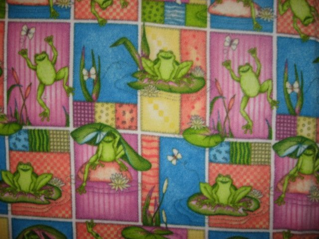 Amphibian Frogs Lily Pads bed size fleece blanket 36 in X 59 in 