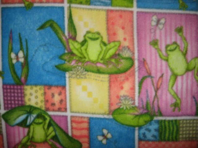 Image 1 of Amphibian Frogs Lily Pads bed size fleece blanket 36 in X 59 in 