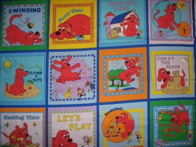 Clifford The Big Red Dog baby Soft book fabric or wall Panel to Sew /