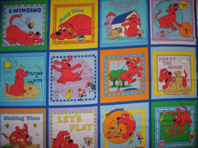 Image 0 of Clifford The Big Red Dog baby Soft book fabric or wall Panel to Sew /