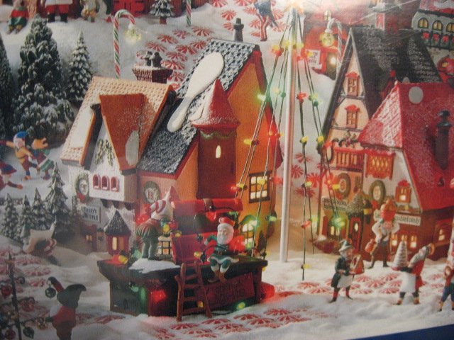 Image 1 of North Pole Christmas Santa Claus village 1000 pcs sealed Puzzle yr 2000  