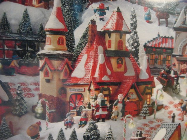 Image 2 of North Pole Christmas Santa Claus village 1000 pcs sealed Puzzle yr 2000  