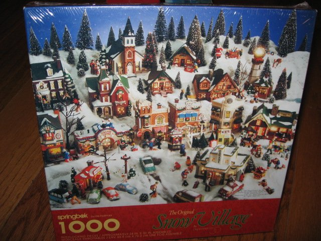 Image 0 of Snow village Houses Hallmark 1000 pieces sealed Puzzle  year 1997